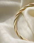 Beautiful Twisted Tri Color Bangle 14K Gold