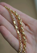 Rare Belcher Link Chain Italian Vintage 18K Gold 17.75 Inches
