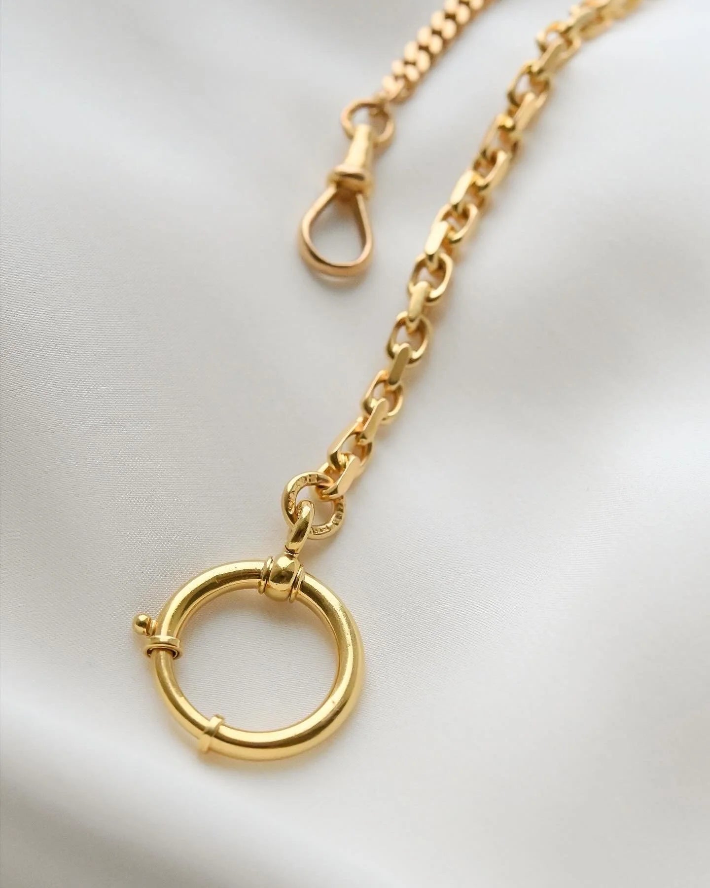 Extraordinary HEAVY 80 Years Old Watch Chain 18K Gold Sweden 1940s
