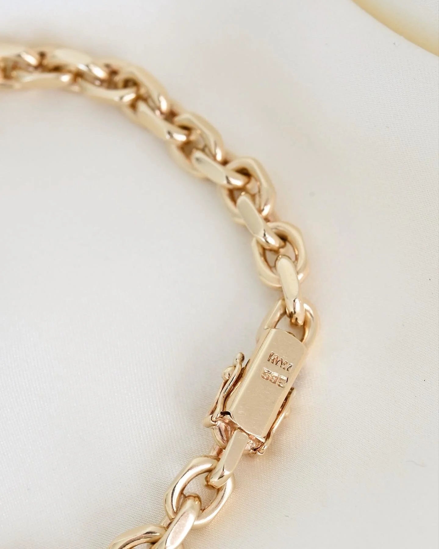 Super Gorg Perfect Danish Anchor Link Bracelet 14K Gold 1970