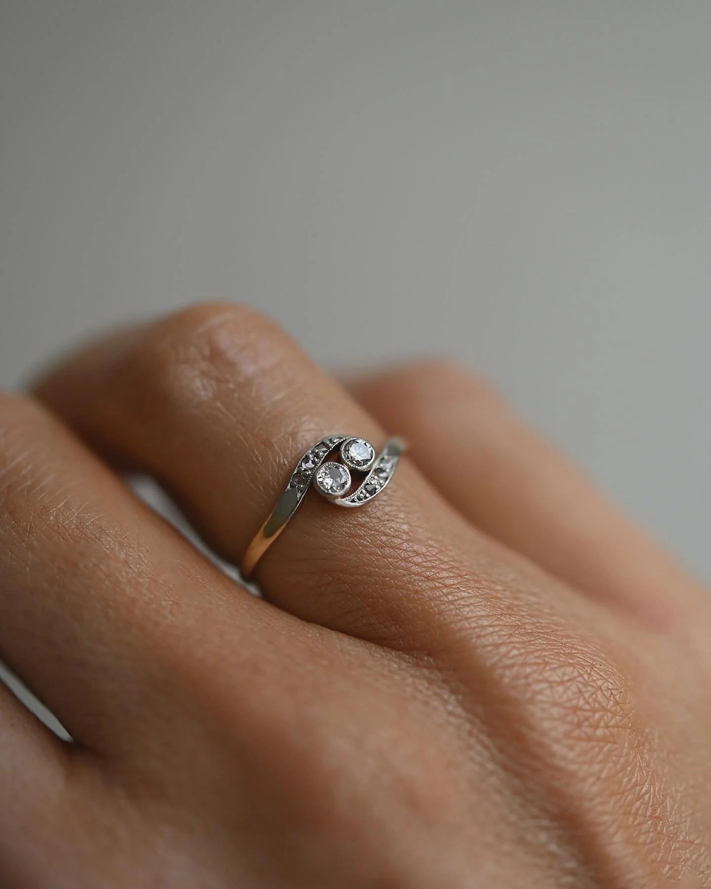 The Cutest Old Ring Toi Et Moi 14K Gold x Diamond Beg. 1900s