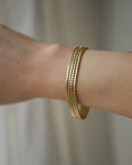 Amazing Danish Vintage Double Row Geneva Bracelet 14K Gold