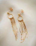 Italian Vintage Chain Dangle Earrings 18K Gold 1970s