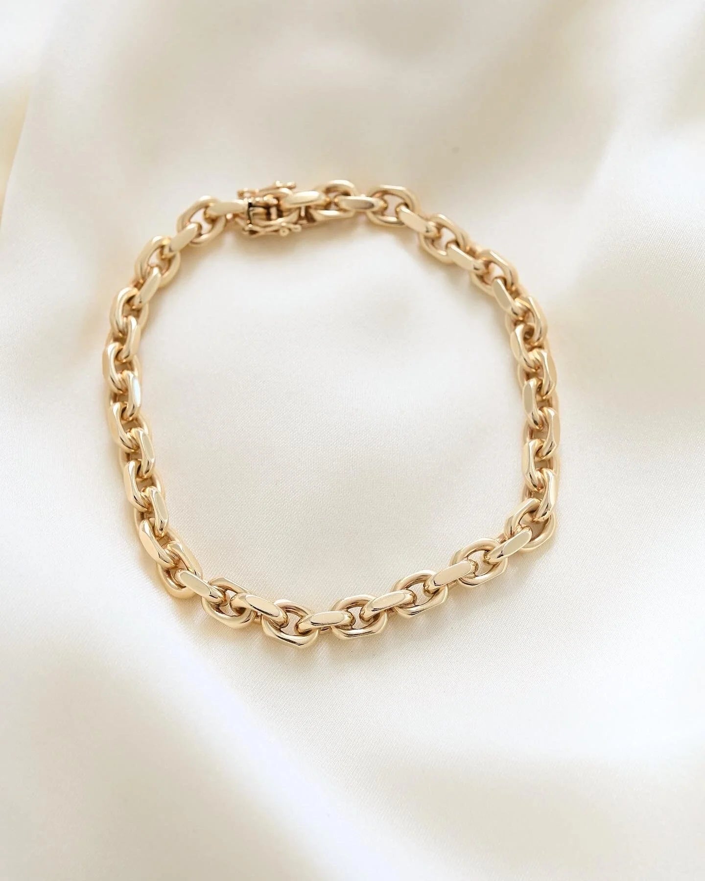 Super Gorg Perfect Danish Anchor Link Bracelet 14K Gold 1970