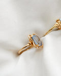 Stunning Rare Halo Mid Century Aquamarine Ring 18K Gold Sweden