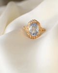 Romantic Antique Blue Spinel Ring from Personal Collection 18K Gold 1940s