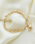 Perfect Danish Vintage Anchor Link Bracelet 14K Gold