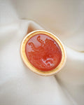 Breathtakingly Beautiful Detailed 150 year-old Antique Carnelian Seal Fob Pendant 18K Gold
