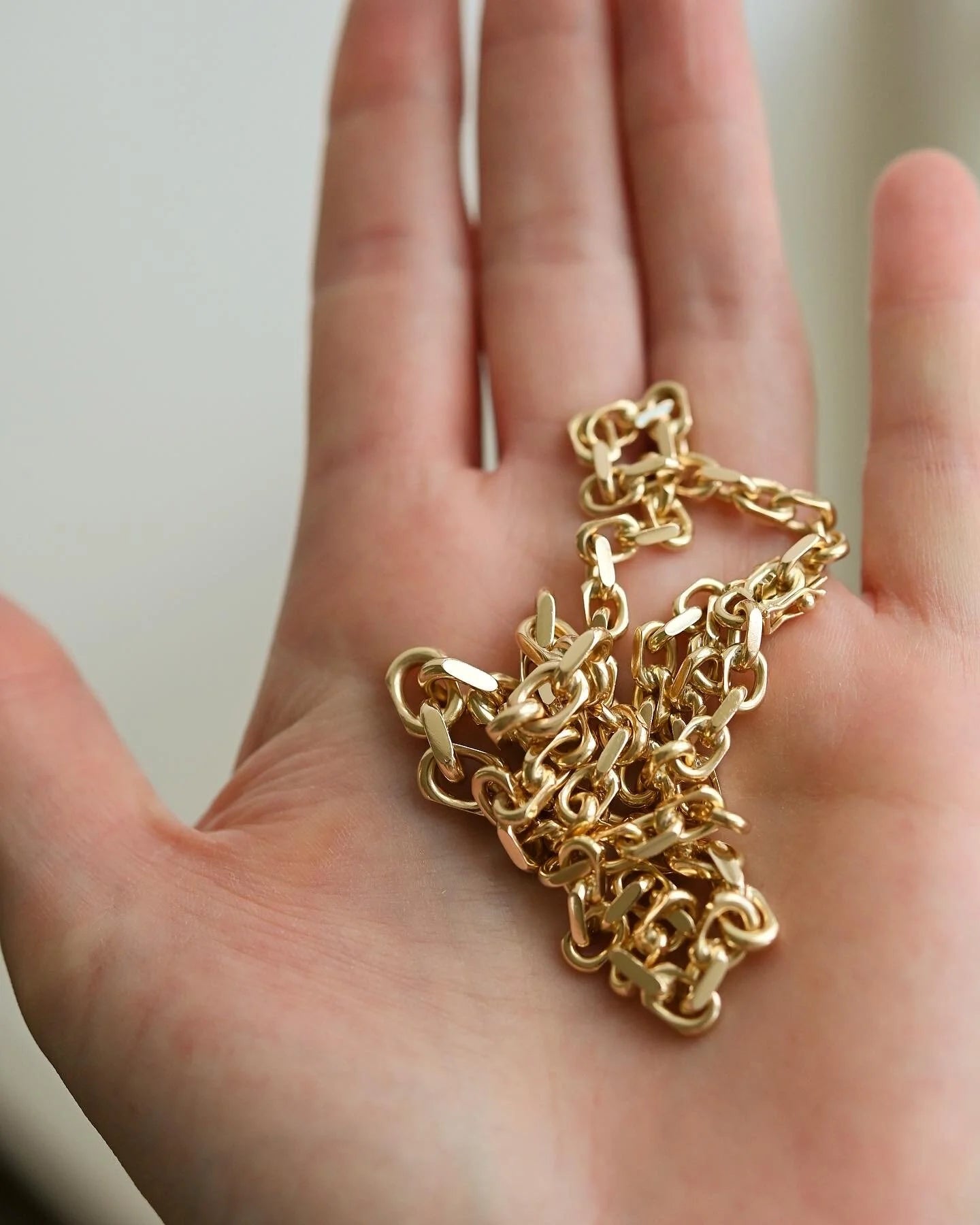 Sublime Chunky 45 Grams Danish Vintage Dream Biker Chain 14K Gold