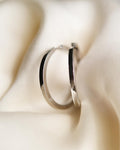 Cool, Classic White Gold Hoop Earrings 14K White Gold 1990a