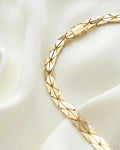 Outstanding Danish Vintage Bee Cell Variation Link Necklace 14K Gold