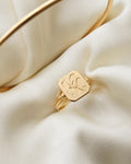 Amazing Swedish Vintage KK Signet Ring 18K Gold
