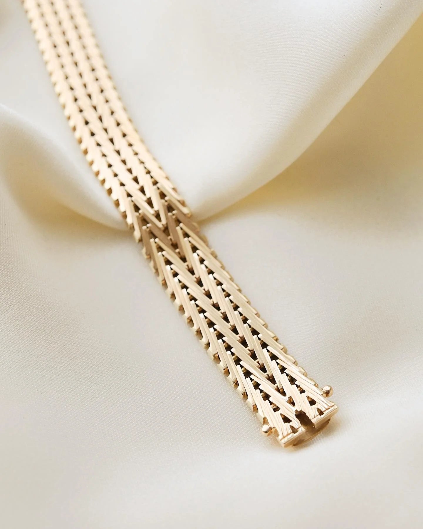 Heavy Gorg Danish Vintage Bracelet 14K Gold 1960s