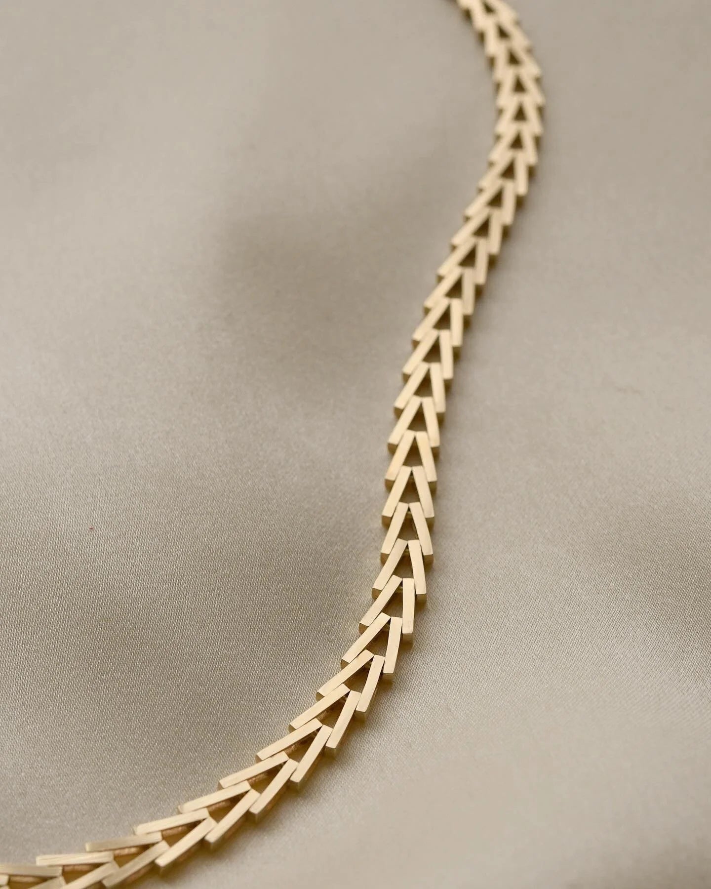 Danish Vintage Geneva Link Chain 14K Gold 1970s