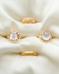 Exquisite Vintage Swedish Emerald Cut Quartz Ring 18K Gold 1955