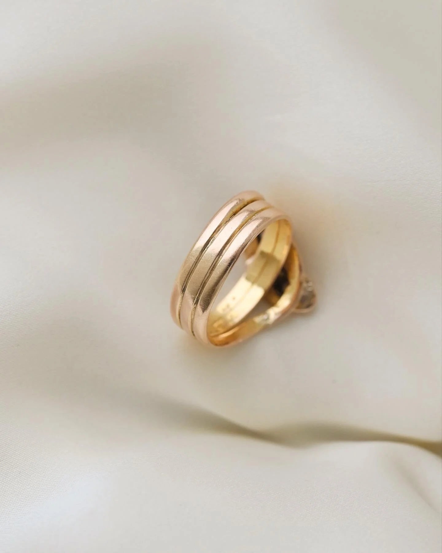 Antique Serpent Ring Old Cut Diamonds 18K Gold 1800s