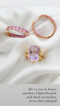 Breathtakingly Beautiful Rose De France Amethyst Cocktail Ring 18K Gold Mid 1900s