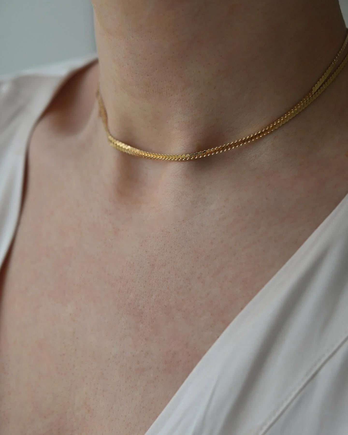 The Best Long Vintage Baby Virola Link Chain 18K Gold