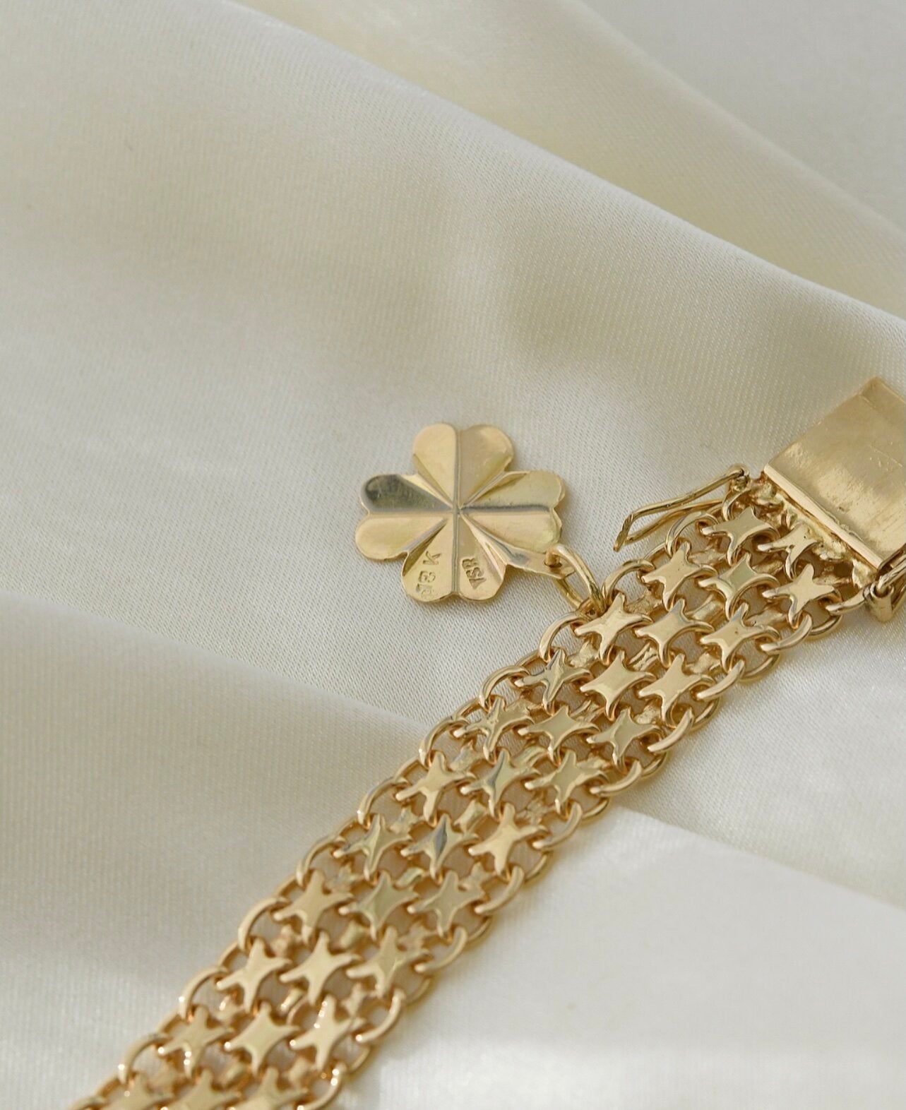 Glowing Swedish X Link Bracelet 18K Gold 1962