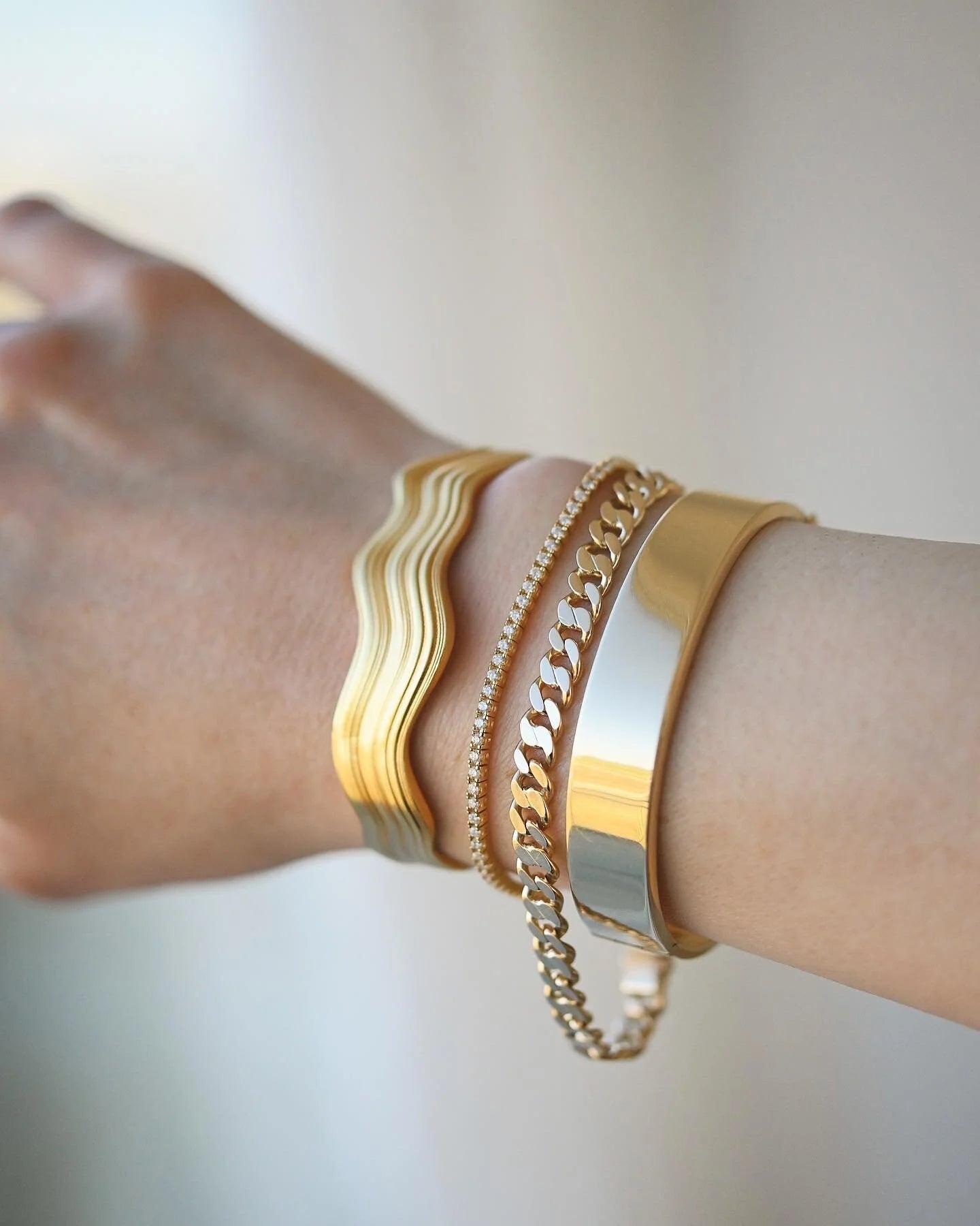 Fabulous Danish Vintage Curb Link Bracelet 14K Gold