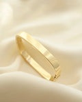 The Perfect Sculptural Square Shaped Vintage Bangle 18K Gold