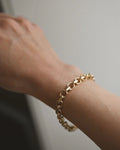 Super Chunky Danish Vintage Biker Link Bracelet 14K Gold Mid 1900s
