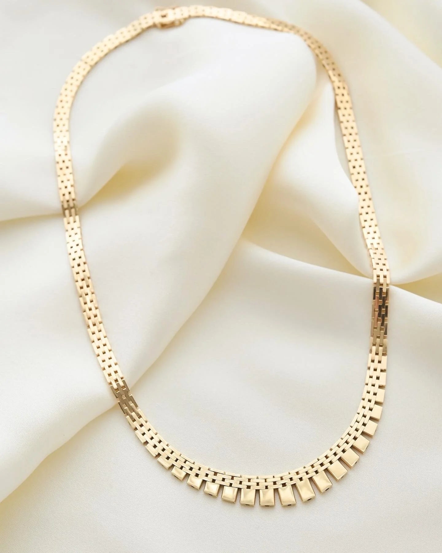 Extraordinary Perfect Danish Link Necklace by Sigurd Rnna 14K Gold
