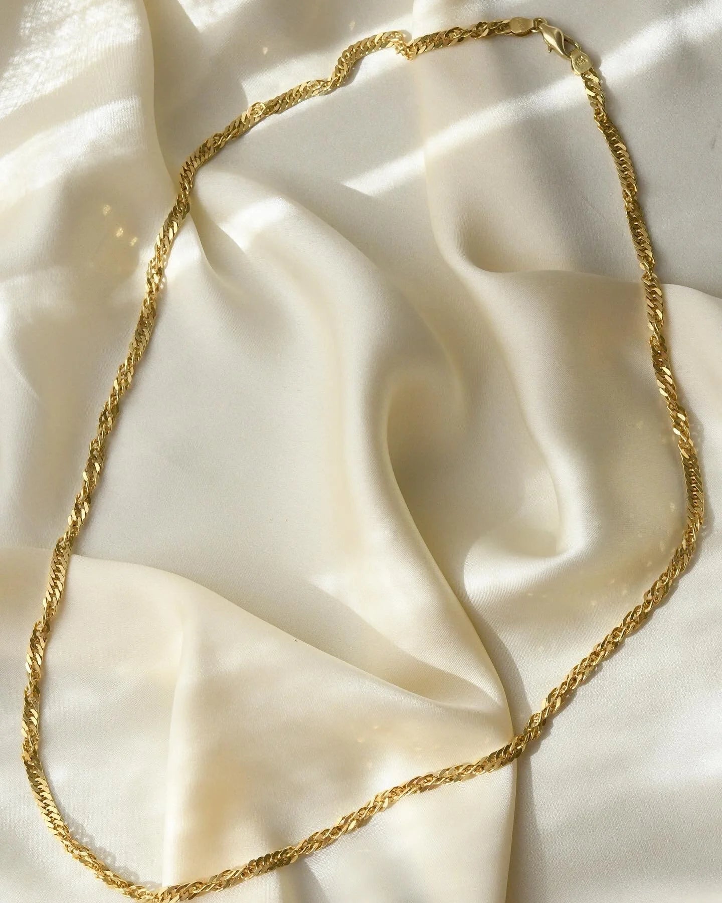 Rare Twisted Curb Chain 14K Gold 1970s