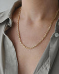 Sublime Long Heavy Danish Vintage Anchor Link Chain 14K Gold