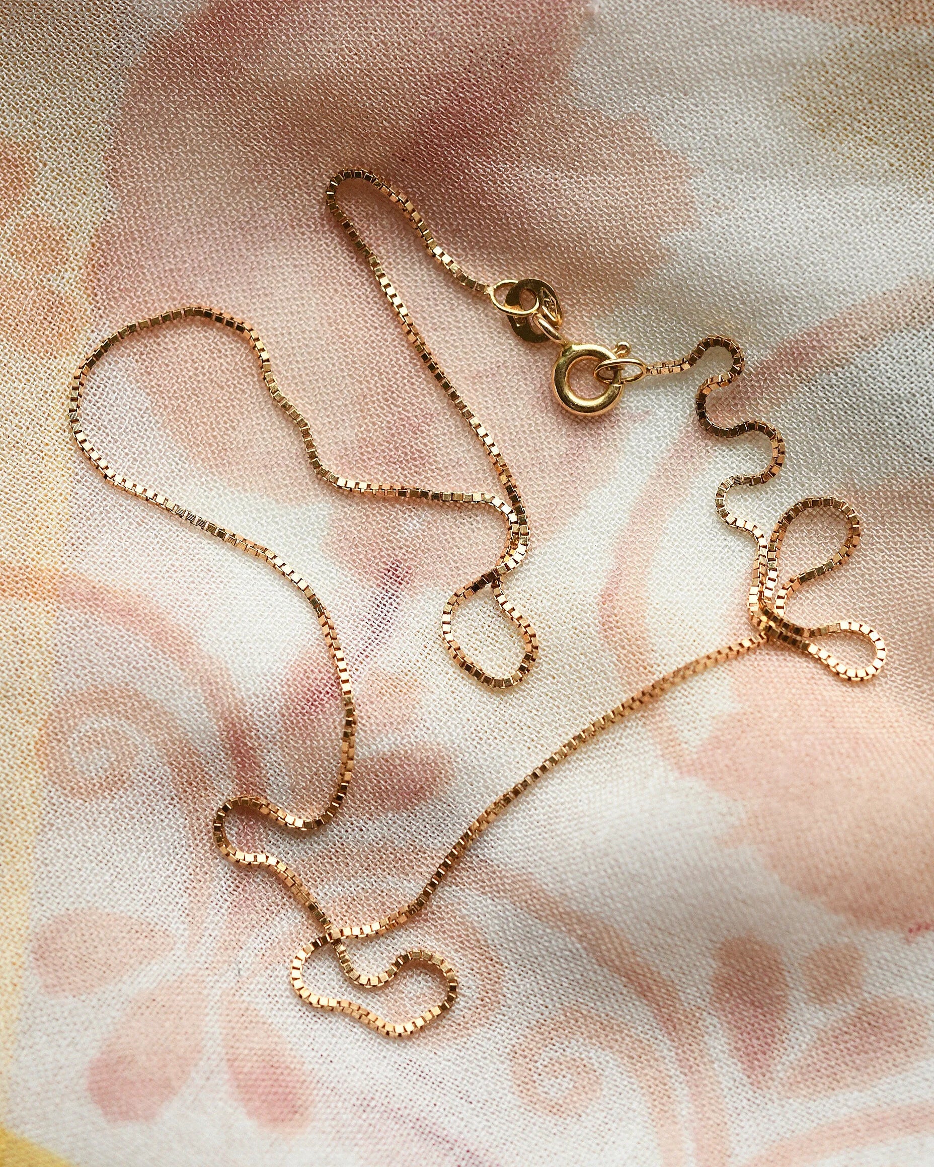 Free shipping! Vintage Box Chain 18K Rose Gold