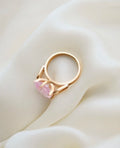 Rare Pink Sapphire Ring Size 7 18K Gold 1950s
