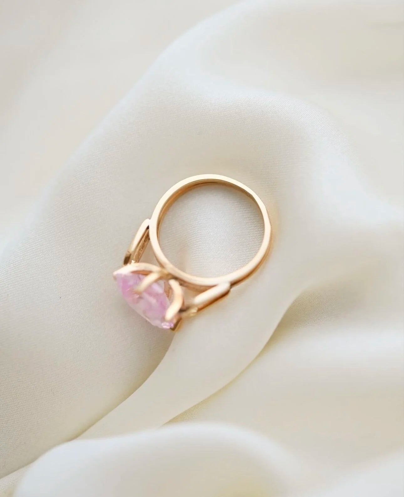 Rare Pink Sapphire Ring Size 7 18K Gold 1950s