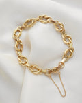 Adorable Engraved Antique Link Bracelet 18K Gold 1910s