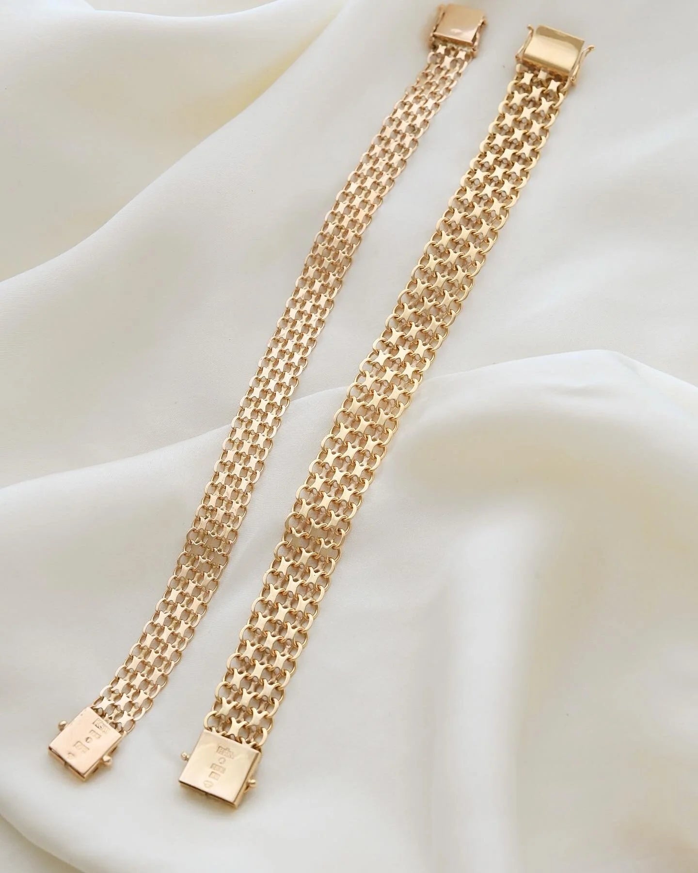 Gorg Glowing Swedish Vintage Bracelets Selling Separately 18K Gold 1960s
