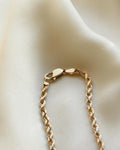 Glowing Vintage Rope Link Chain 14K Gold 1970s