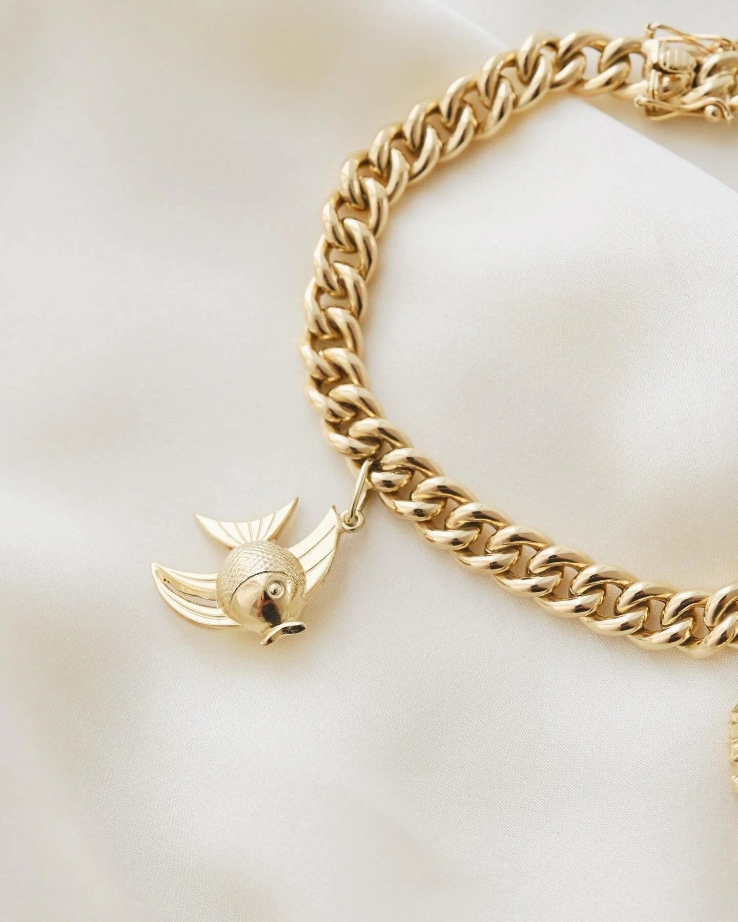 Italian Vintage Charm Bracelet 14K Gold 1960