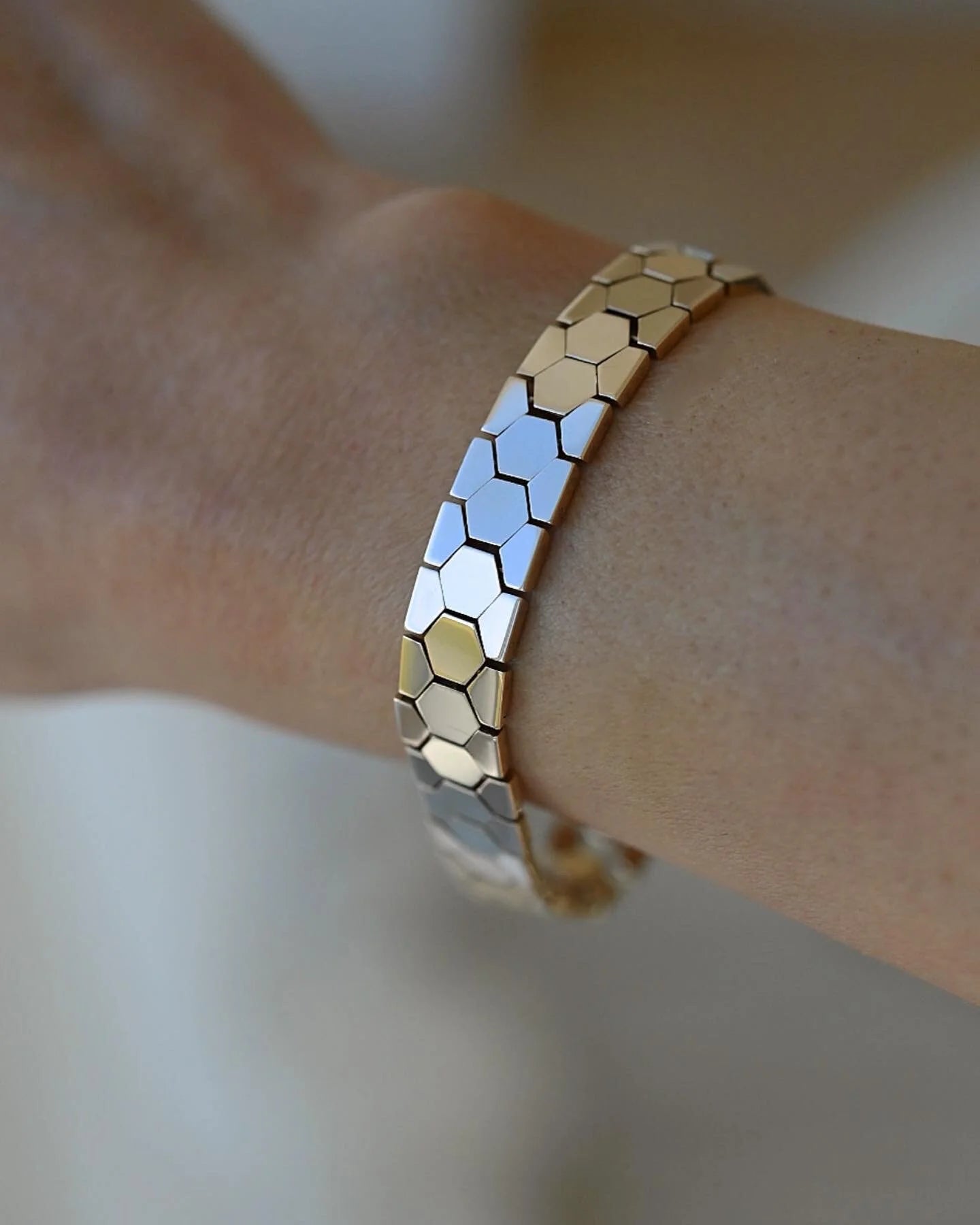 Everyone Will Compliment You Vintage Bracelet w Octagon Links 14K Gold 1960