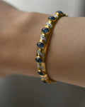 Magical Sapphire Cabochon Bracelet 14K Gold 1980s