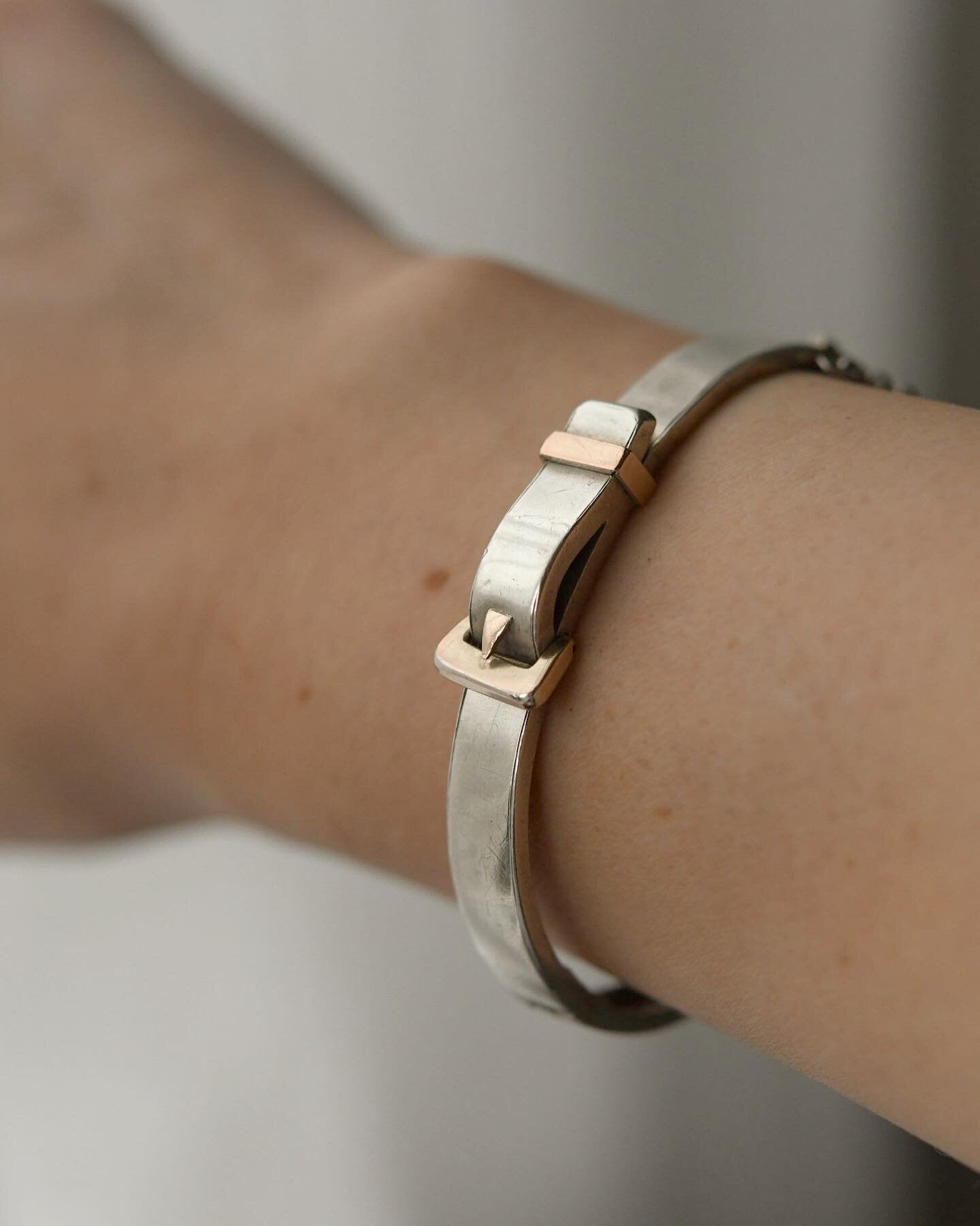 Antique Silver Buckle Bracelet 1800s