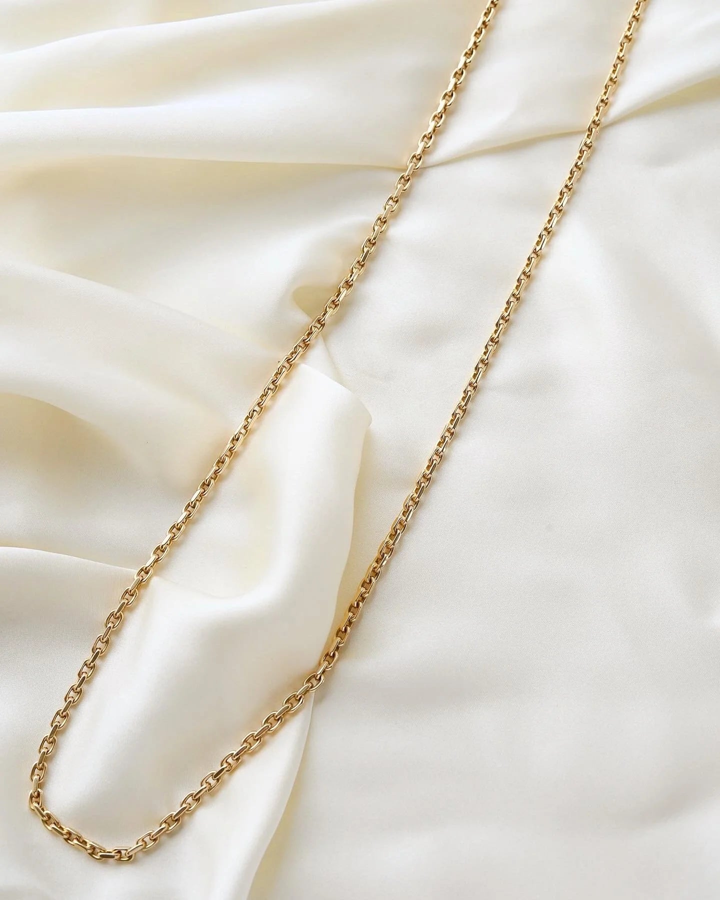 Ultra Long Danish Vintage Anchor Chain 14K Gold