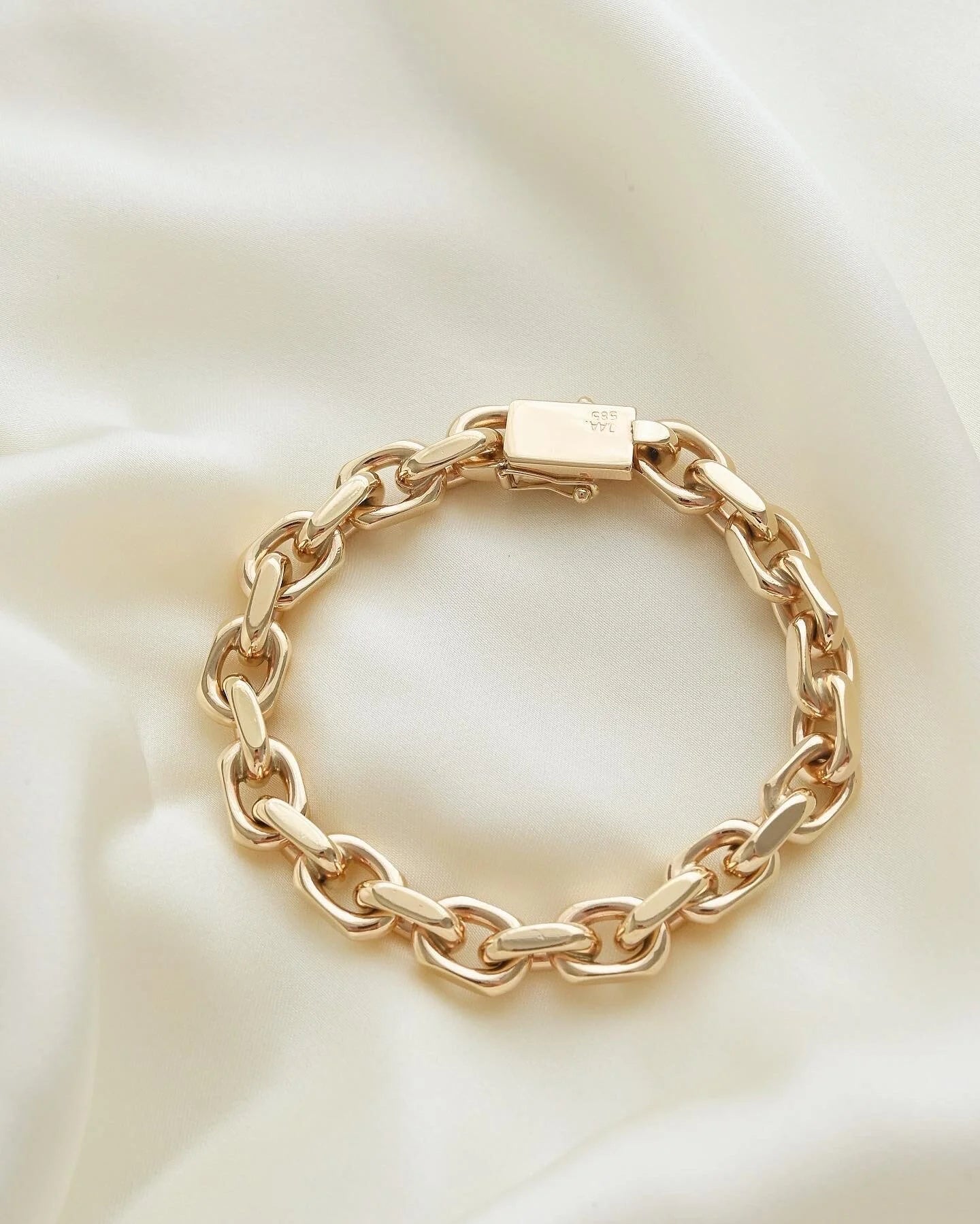 The Ultimate Danish Vintage 63 Grams Jumbo Anchor Bracelet 14K Gold 1960s