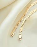 Two Rare Danish Vintage Slimmer Brick Link Bracelets 14K Gold 1960-70