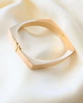 Vintage Silk Texture Bangle 18K Gold 1970