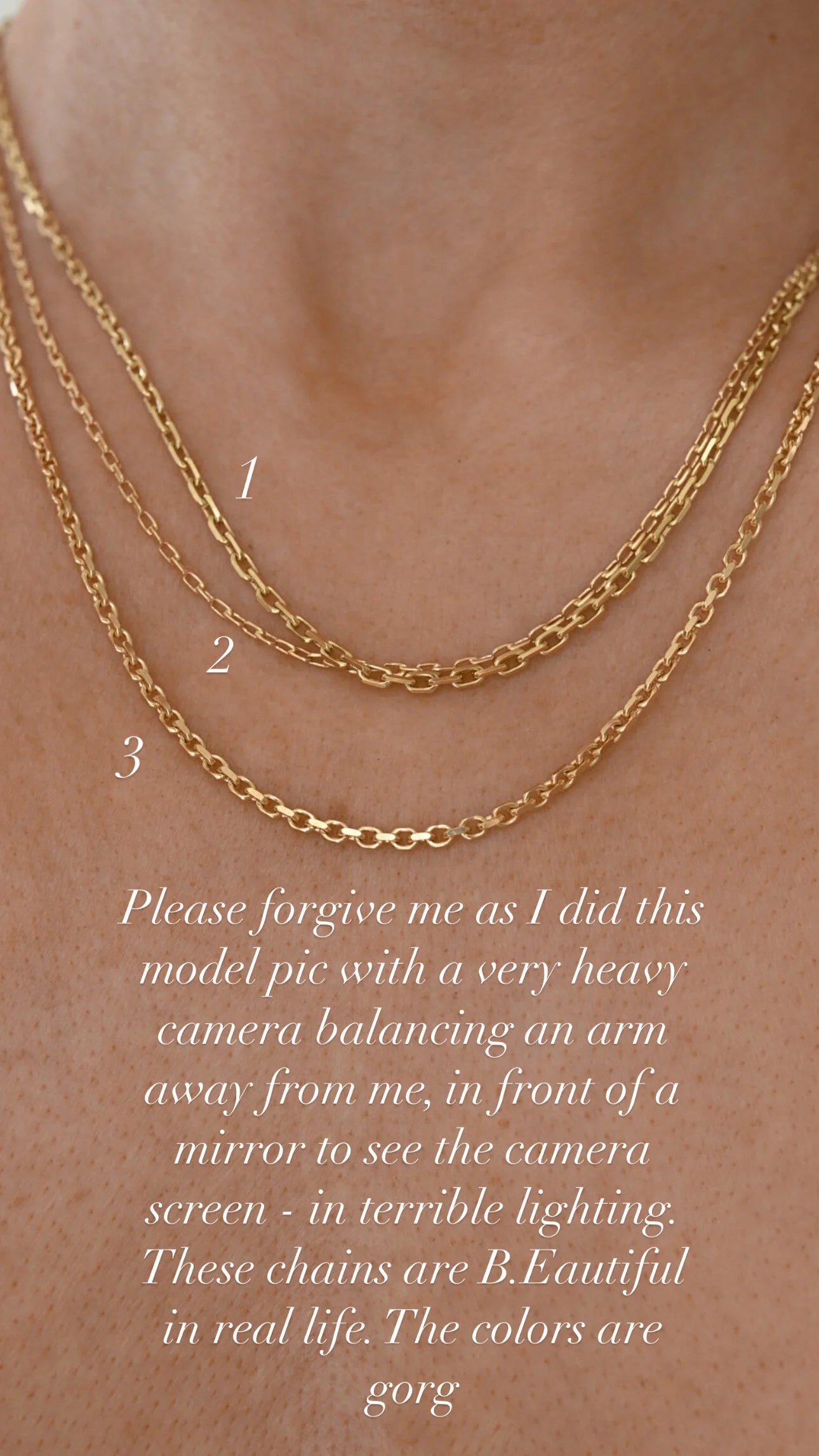 Skinny Baby Biker Link Chain 18K Gold 1945