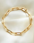 Perfect Italian Vintage Paper Clip Bracelet 18K Gold