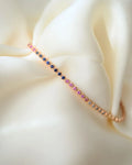 Estate Rainbow Sapphire Bracelet 18K Gold