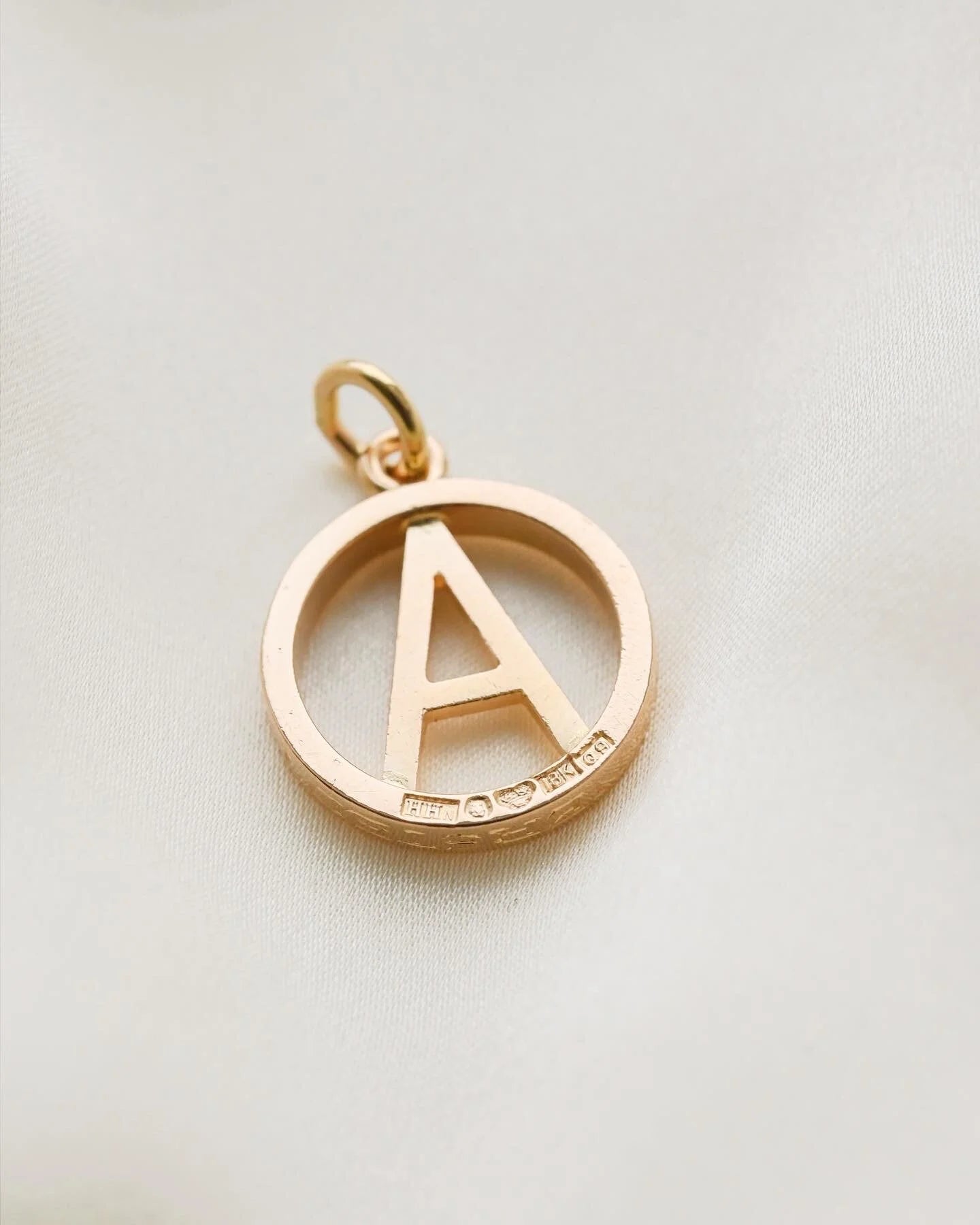 Swedish Vintage Letter A Pendant by Harry Hermansson 18K Gold 1966