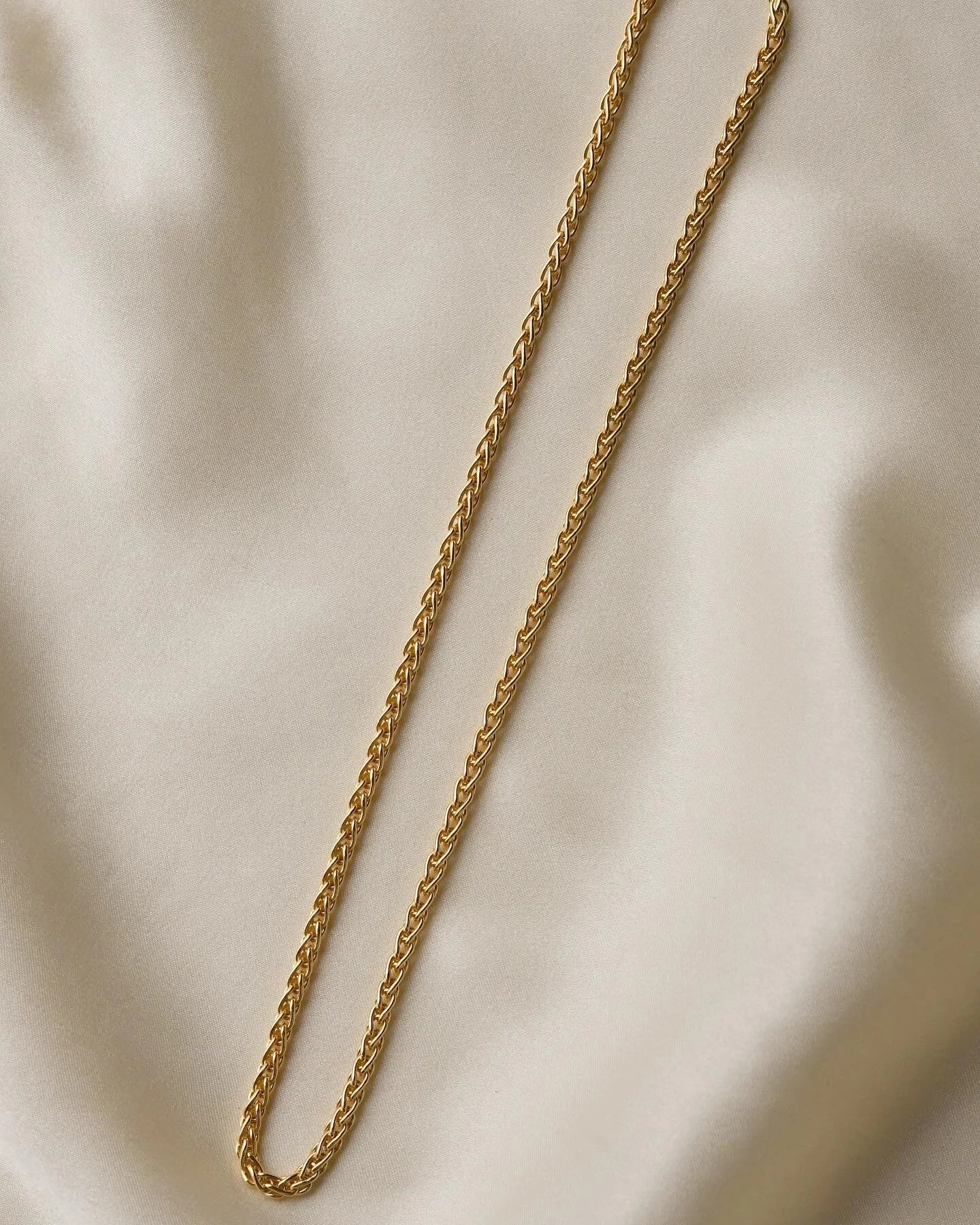 Gorgeous Vintage Wheat Link Chain 14K Gold 1980s