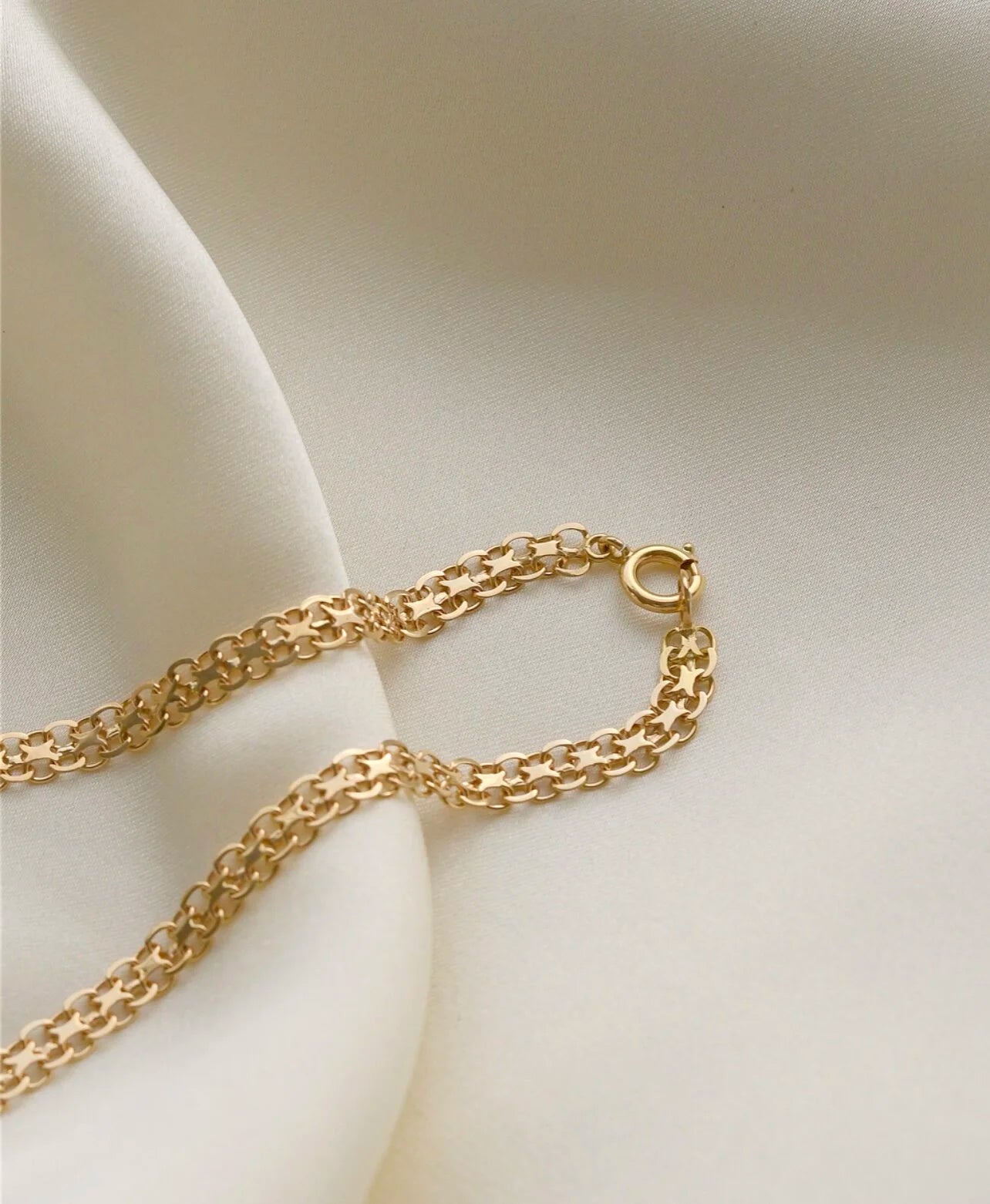 Beautiful Swedish X Link Chain 18K Gold 1960