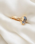 Big Ocean Blue Topaz Ring 18K Gold 1956